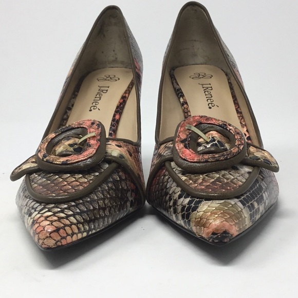 J.Reneé Nari Birch Multi Snakeskin Print Heels. - Picture 3 of 16